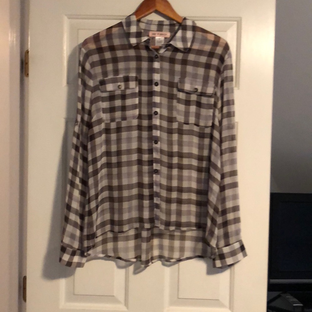 Plaid chiffon shirt